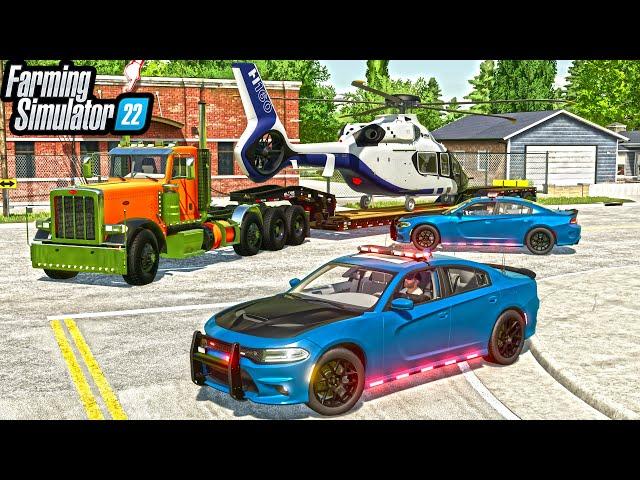 PULLED OVER FOR ILLEGAL TRANSPORT! | HELICOPTER HAUL | Farming Simulator 22