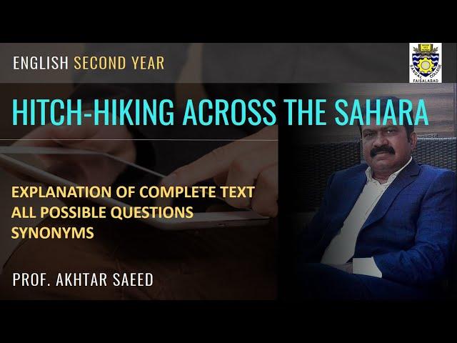 HITCH HIKING ACROSS THE SAHARA | Explanation of Complete Lesson | All Possible Quesions | Synonyms