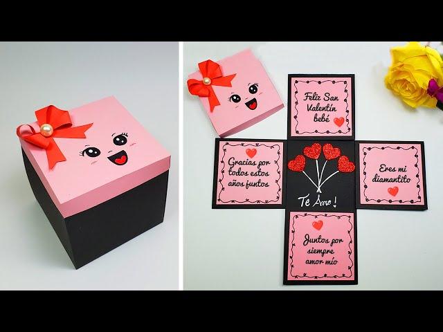 Hermosa caja-tarjeta hecha a manoFather's Day Card Día del padreValentine's Day  box card idea