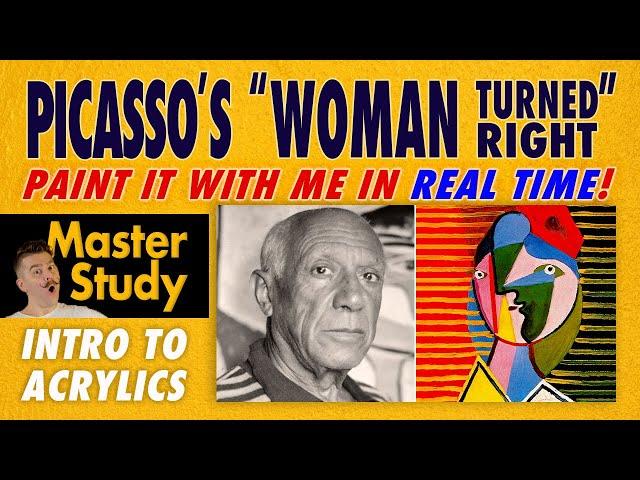 Paint Pablo Picasso's "Woman Turned Right" (1934)! – Master Study – Easy Intro to Acrylic Painting