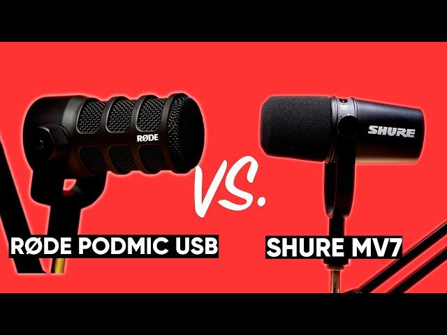 Shure MV7 vs.  RODE PODMIC USB  with Audio Comparisons!