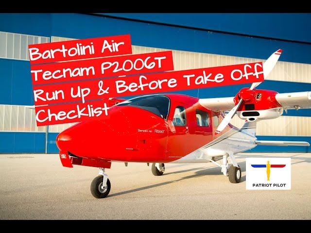 Bartolini Air Tecnam P2006T Checklist (Run Up and Before Take Off)