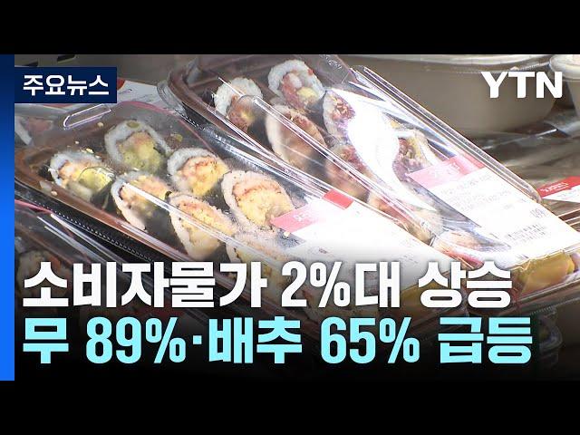 소비자물가 상승률 두 달째 2%대...농산물 1.2%↓·수산물 3.6%↑ / YTN