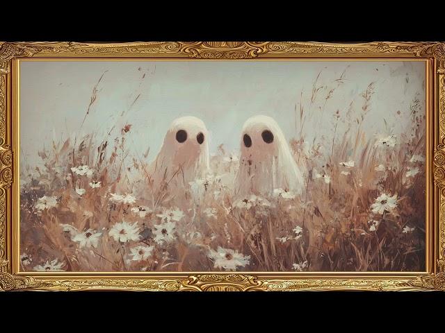 Fall Ghosts Frame TV Art Halloween Painting Screensaver Framed 4K HD Wallpaper Wildflower Slideshow