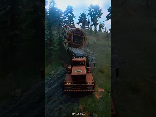 super heavy cargo on bad road. #snowrunner #gaming #offroadtrucking