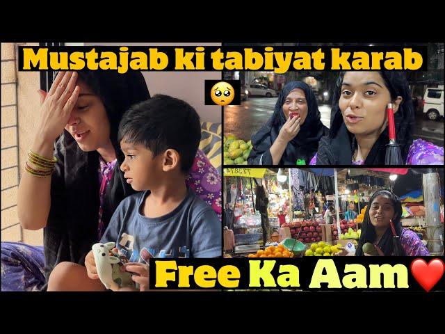 Mustajab ki tabiyat kharab || free ka aam || Haifa & Qashif vlog