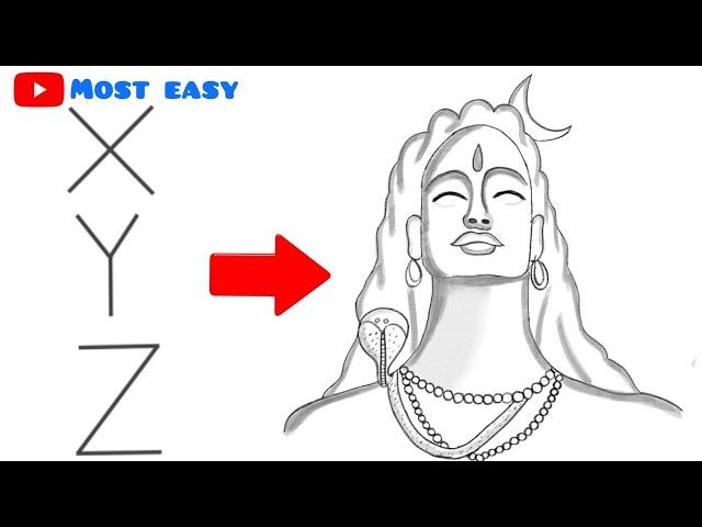 How to draw Lord Shiva | Easy drawing of lord Lord Mahadev | Step by step Lord Shiva drawing