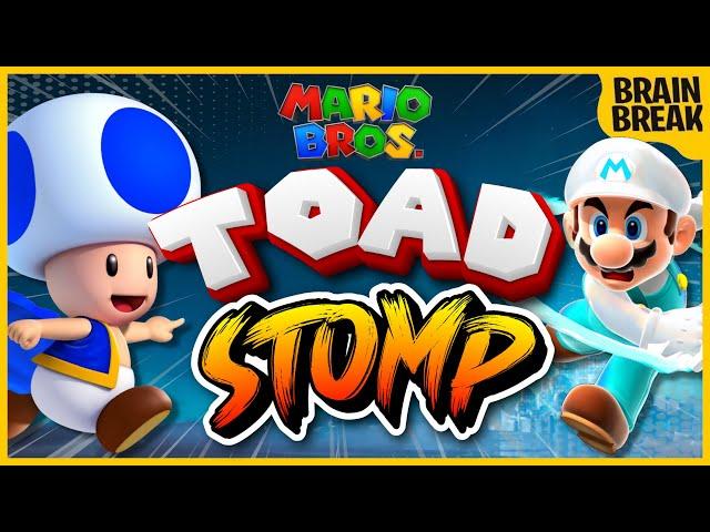 Super Mario Toad Stomp! | Mario Brain Break | Freeze Dance | Just Dance with Matthew Wood