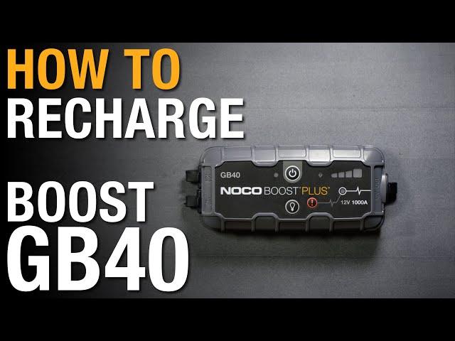 How to recharge your NOCO Boost GB40