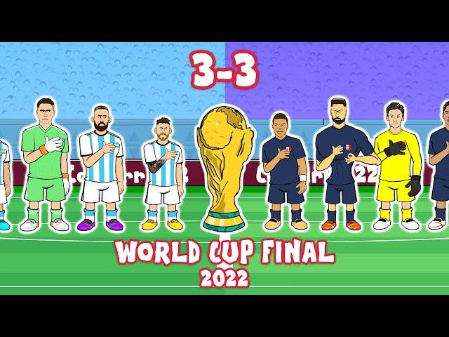 MESSI WINS THE WORLD CUP! Argentina vs France! 3-3 (Cartoon Goals Highlights Final 2022 Penalties)