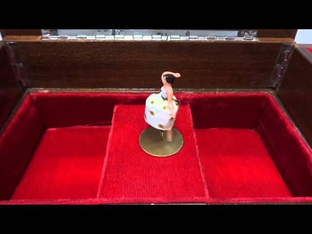 Vintage Reuge dancing ballerina musical jewelry box