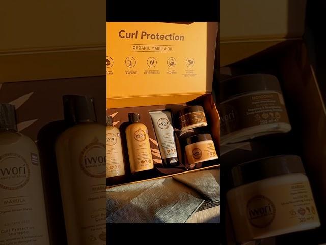 Unboxing curly hair products iwori hair products marula & She butter for natural hair #naturalhair