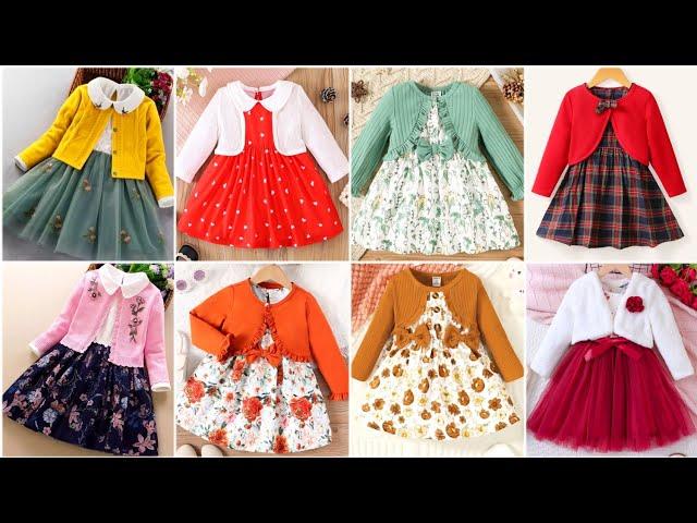 Jacket Style Baby Dresses For Winter 2024-25||New Baby Dress Designs||Baby Frock Design