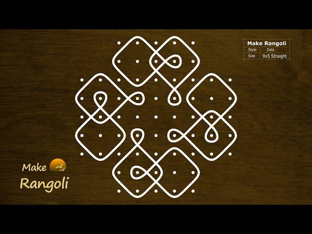 Sikku kolam with dots | Melika Muggu | Margazhi Kolam | Dhanurmasam Muggulu | Make Rangoli