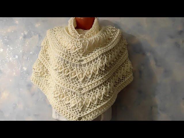 Шаль по мотивам ВАНЕССЫ МОНТОРО крючком 1часть. Подробное видео.