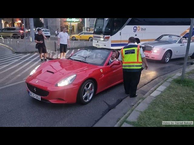 F1 WEEKEND CAR PARADE BRUTAL EXHAUST/REVVING SOUND SQUEALING TIRES + POLICE STOP BUSTED?