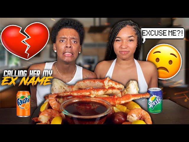 I CALLED MY GIRLFRIEND MY EX NAME TO SEE HOW SHE WOULD REACT | KINGCRAB MUKPRANK | MUKBANG