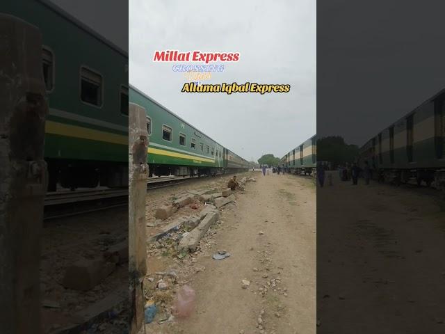 Millat Express Crossing to Allama iqbal express #trainbridge #train #railbridge #railwaybridge #