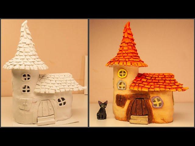 DIY Fairy House Using Clay and Jars