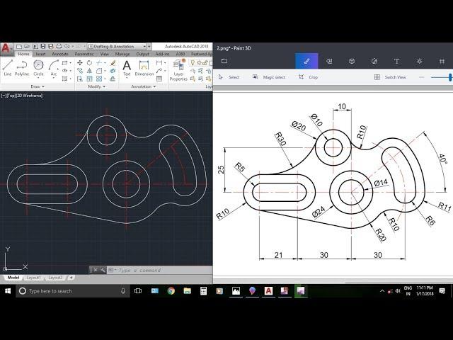 AutocAD 2D Practice Drawing / Exercise 2 / Basic & Advance Tutorial