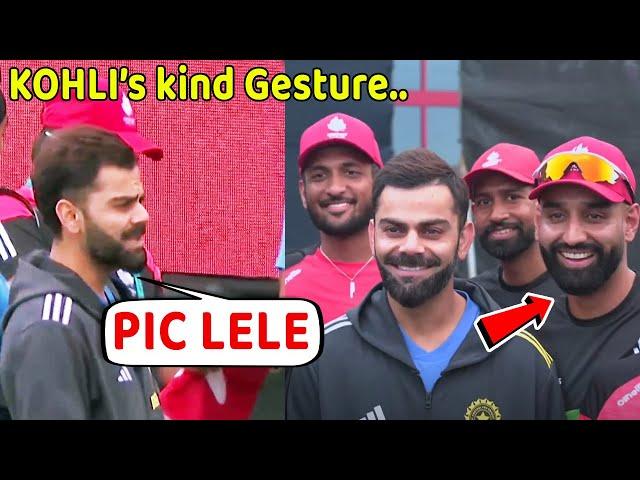 Canada players taking pictures with Virat Kohli good gesture  on Ind vs Can match