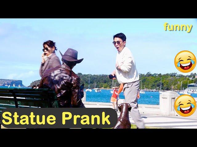 Statue Prank - Sitting Cowboy Make people laugh | Must Watch