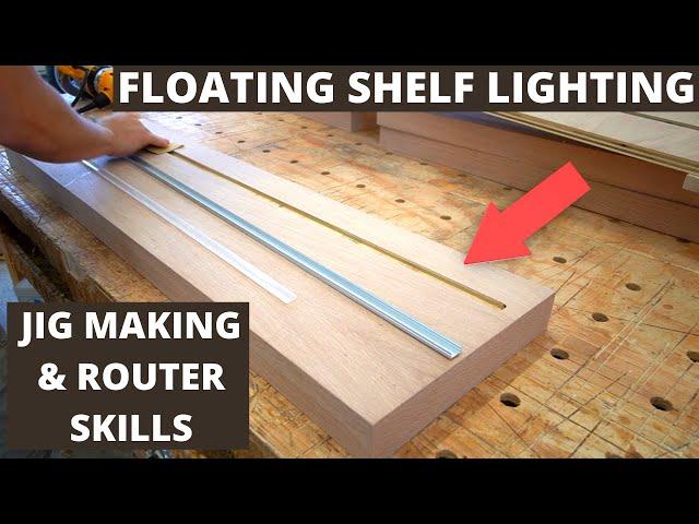 Floating Shelves LED Lighting - How to Router Channel for Tape Lights