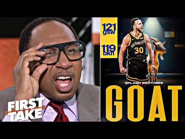 FIRST TAKE | "Chef Curry joins GOAT debate" -Stephen A. on Steph 40-Pts as Warriors def Nets 121-119