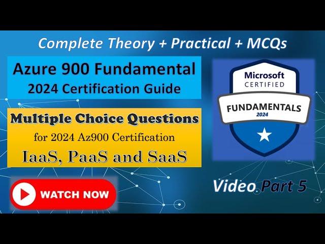 Iaas, Paas and Saas MCQs for AZ900 Certification 2024 | Previous Year MCQs on Az900 | Video Part 5