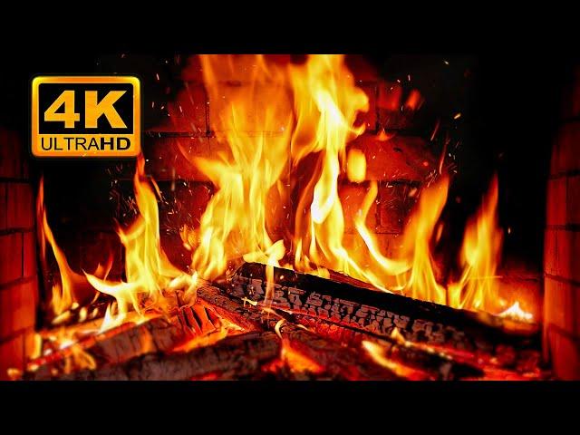  Fireplace 4K UHD! Christmas Fireplace with Crackling Fire Sounds. Fireplace Ambience