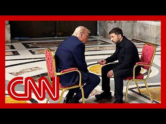 See powerful moment President Trump met President Zelensky in the Vatican