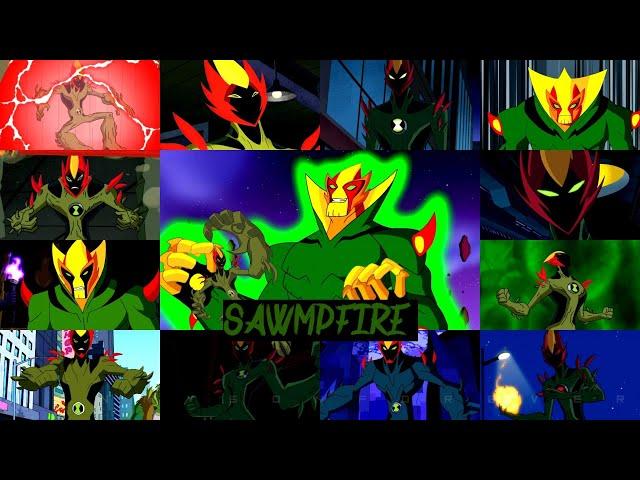 All swampfire transformations in all Ben 10 series