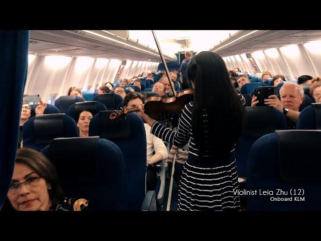 Wieniawski Concerto No. 1 | Violinist Leia Zhu | An impromptu performance on flight 1399