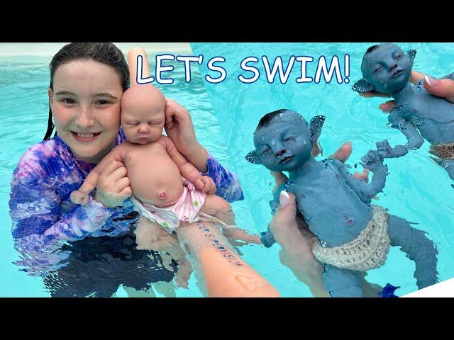 SWIMMING WITH SILICONE BABIES - MIMI AND AVATAR TWINS