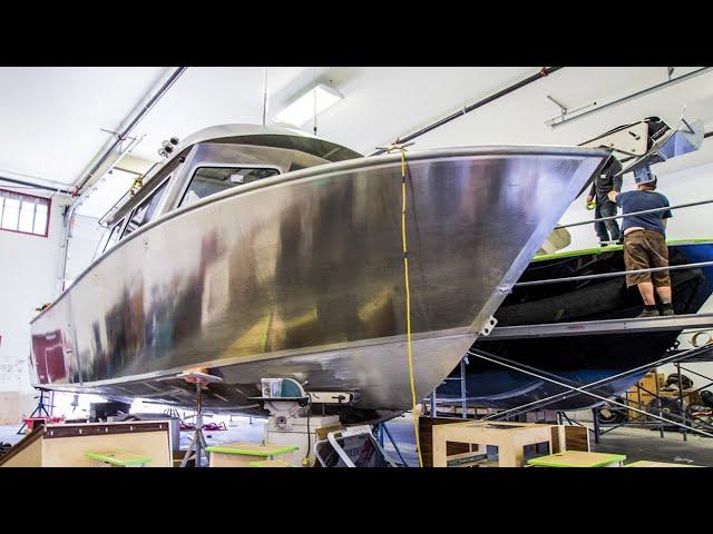 Handcraft aluminum boat build process - Huge customized wooden yacht making. Amazing boat production