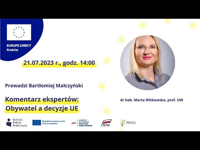 Komentarz ekspertów: Obywatel a decyzje UE #14