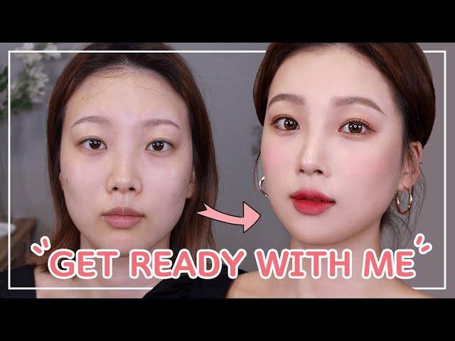 SUB) Simple Brown Daily Makeup+ How to Tie Your Short Hair Pretty ⎮ MisoJeong