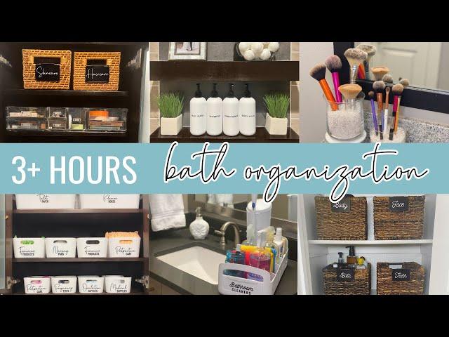 2+ HOURS BATHROOM ORGANIZATION, DECLUTTER, & CLEANING // Bathroom & Makeup Organizing Marathon