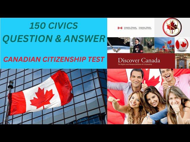 Canadian Citizenship Test 2024 || 150  Important Question and Answer to pass.