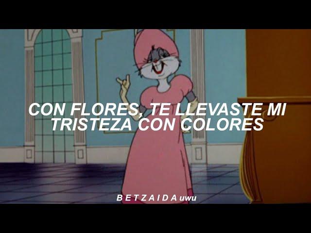 Bugs Bunny bailando "con flores, te llevaste mi tristeza con colores"