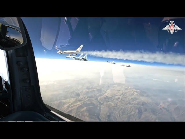 Su-35S fighter jets escorted the Russian President's plane to the UAE and Saudi Arabia.