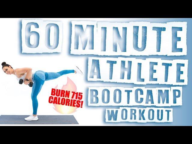60 Minute Athlete Boot Camp With Dumbbells Workout Burn Calories! 