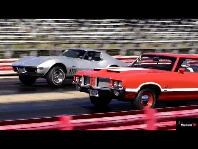 Rare L88 427 Corvette vs Olds 442 W30 - 1/4 Mile Drag Race - Old School - Road Test TV ®