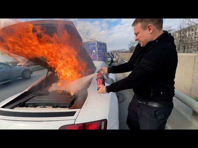 Audi R8 - Пожар в центре города! Самодельный Бугатти #7