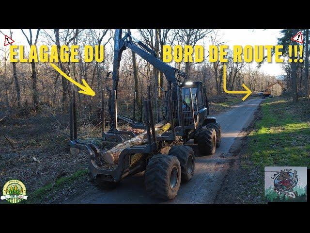 Elagage du bord de route : ️Porteur Ponsse et Pelleteuse Hyundai️Laraise Elagage