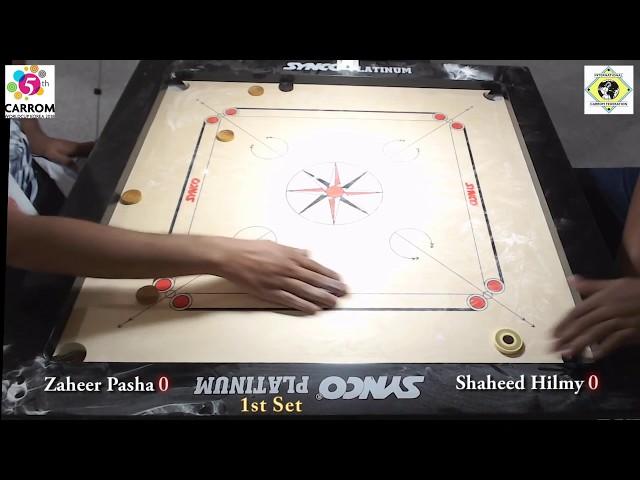 Carrom World Cup Korea 2018 Team Event Final 1st Set Zaheer Pasha vs Shaheed Hilmy