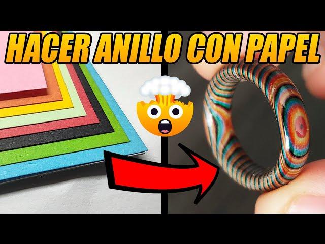 Como hacer un ANILLO con PAPEL de colores