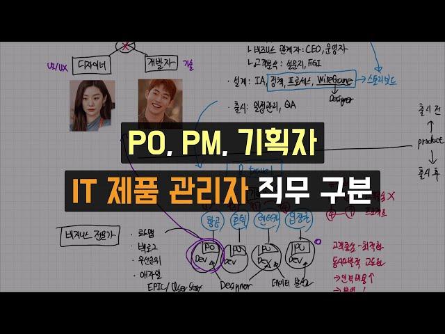 IT 제품 관리자의 직무 구문 (프로덕트 오너, 프로덕트 매니저, 기획자)