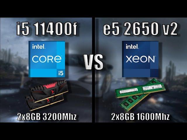 Intel Core i5 11400f VS Intel Xeon e5 2650 v2 (DDR4 3200 Vs DDR3 1600) - 6 Games Tested / GTX1080