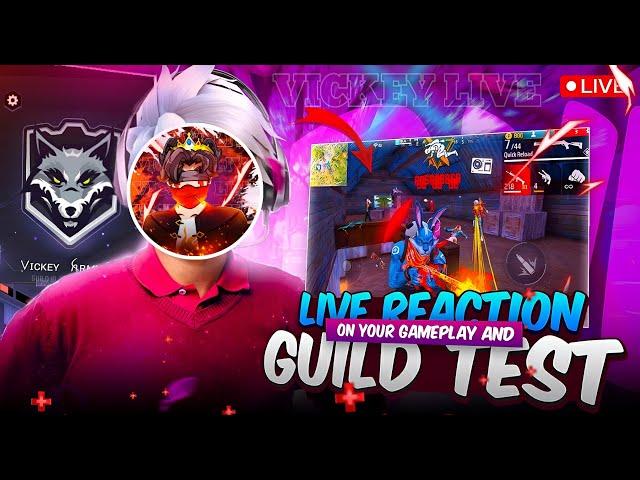 VICKEY FF IS LIVE  LIVE GUILD TEST 1VS2| GARENA FREE FIRE  #freefirelive #shortslive #vickeyff.7